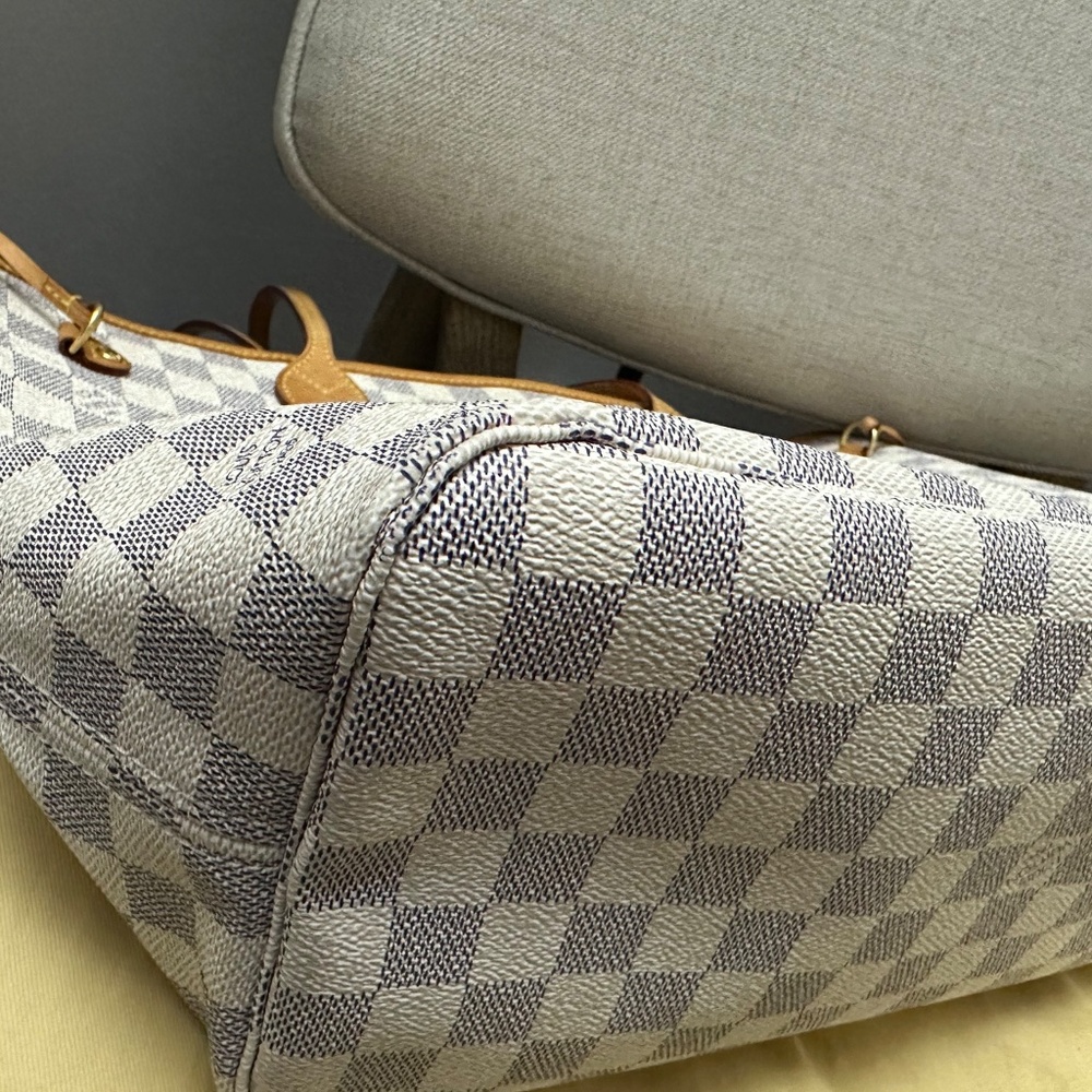 LV Neverfull MM Damier Azure Rose Beige - Picture 7 of 16